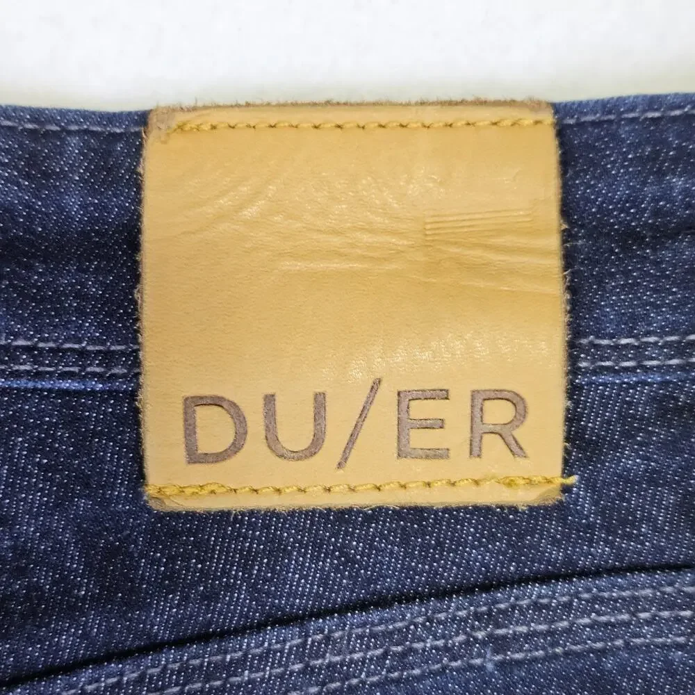 DU/ER L2X Slim Fit Jean Mens 31x30 Stretch Performance Dark Blue Denim Pant DUER